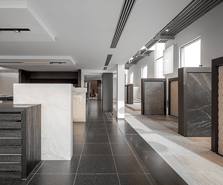 1650 m² tile showroom and tile show park at Brachot Harelbeke