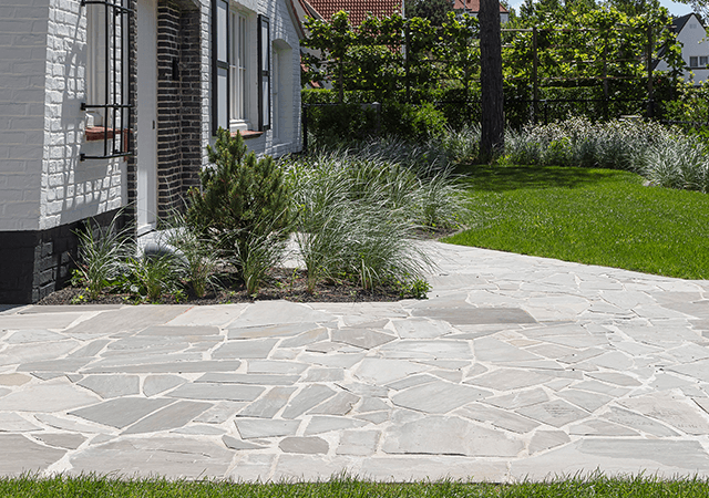 Flagstone driveway