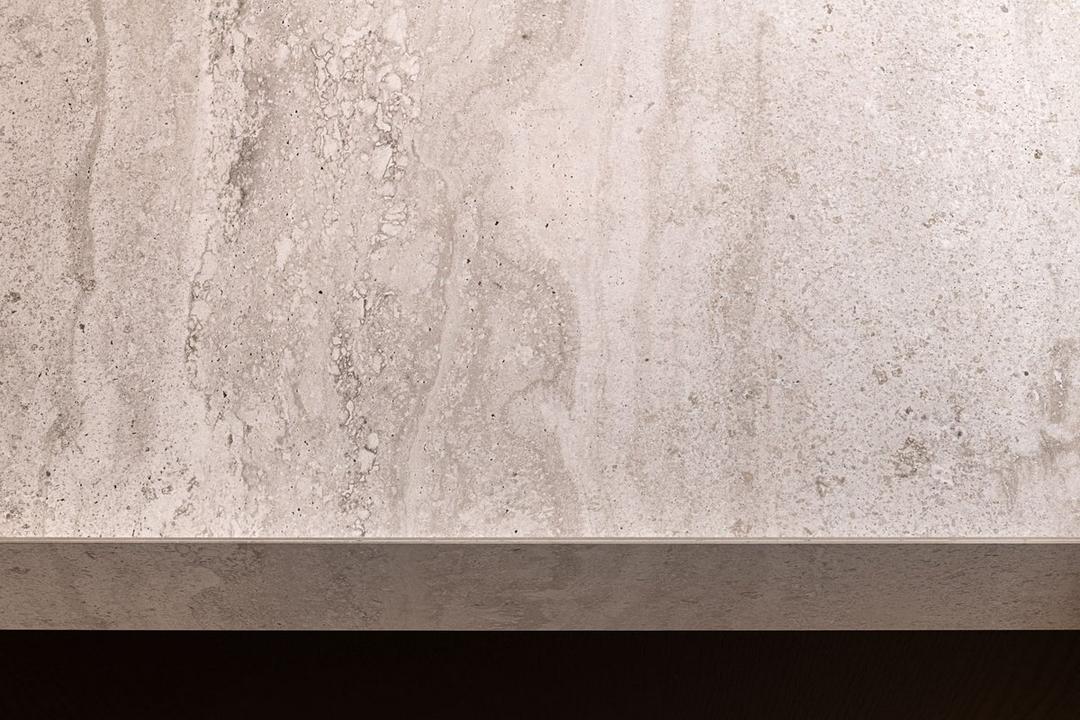 Work Top Cladding PORCELAIN WORKTOP & WALL CLADDING IN UNICERAMICA TRAVERTINO LIGHT